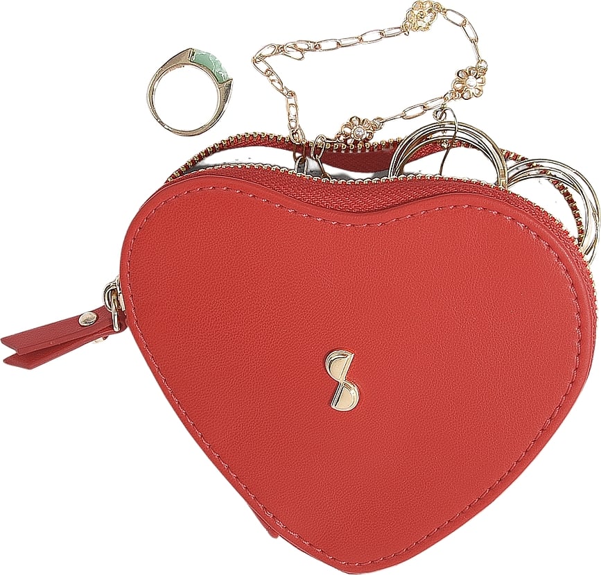 Stackers Heart Kozmetičke Torbice s torbicom za nakit crveno-ružičaste 3 kom.