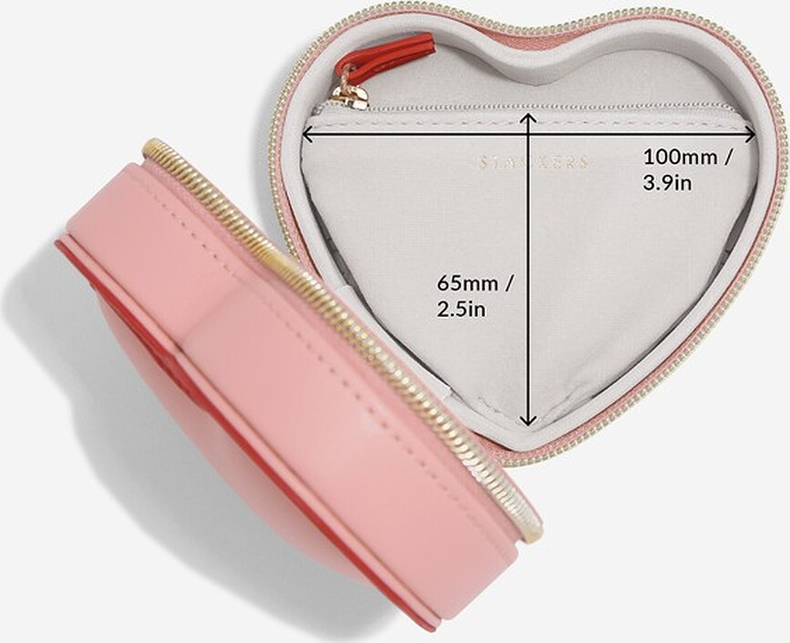 Stackers Heart Potovalna škatla za nakit, roza