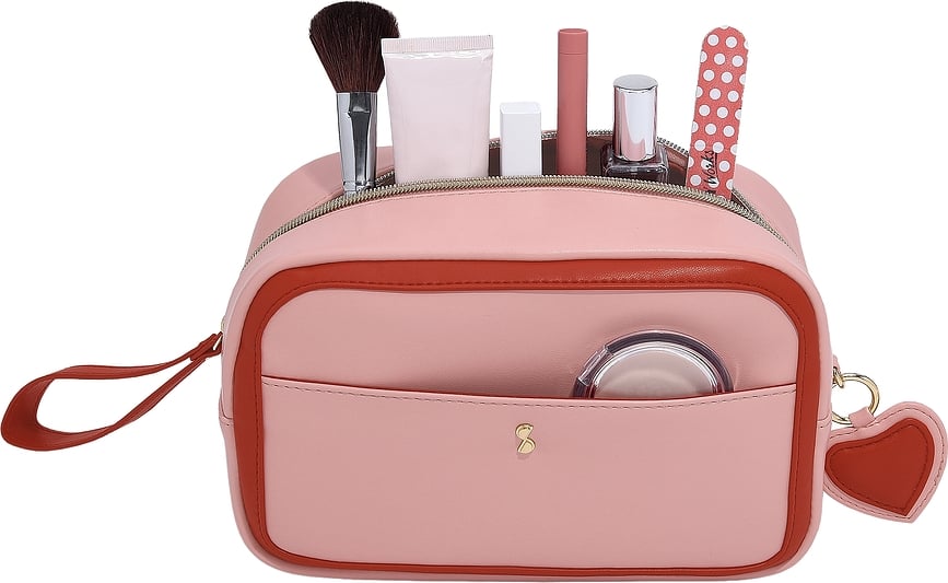 Stackers Heart Trousse à Cosmétiques, rose et rouge