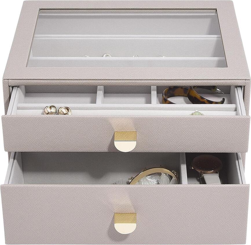 Stackers Jewellery box classic taupe with 2 drawers