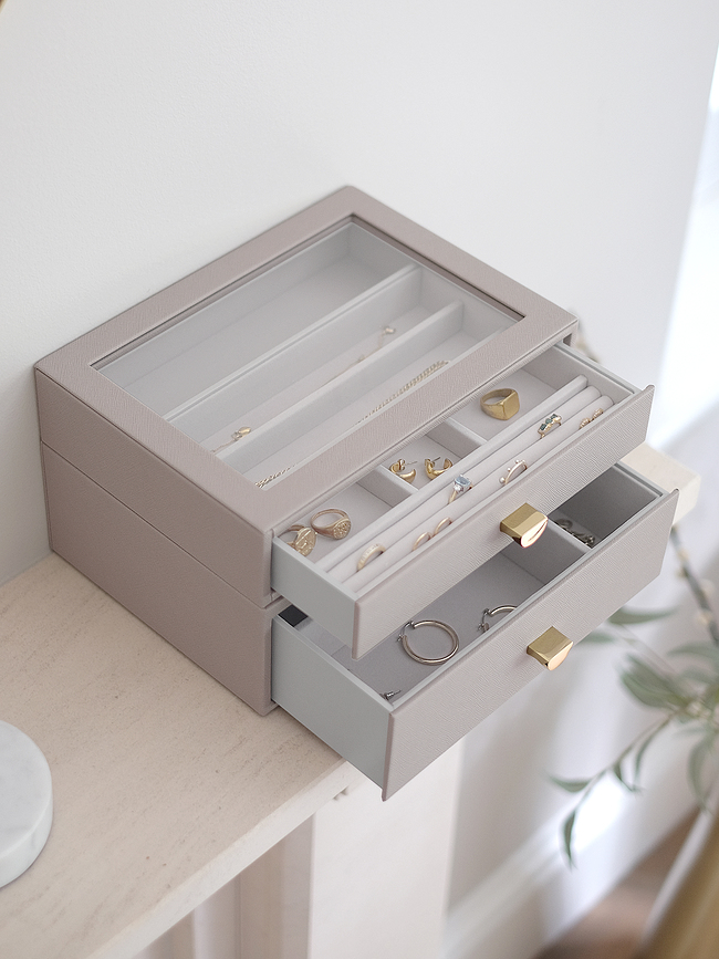 Stackers Jewellery box classic light beige with 2 drawers