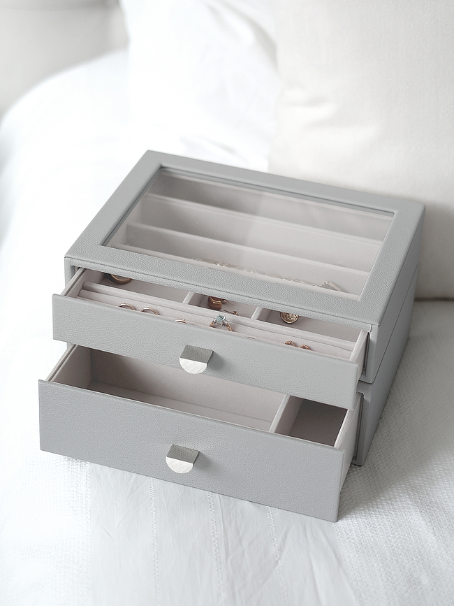 Stackers Jewellery box classic light beige with 2 drawers