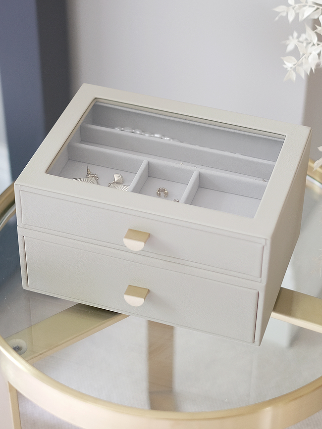 Stackers Jewellery box classic light beige with 2 drawers