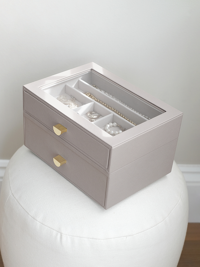 Stackers Jewellery box classic light beige with 2 drawers