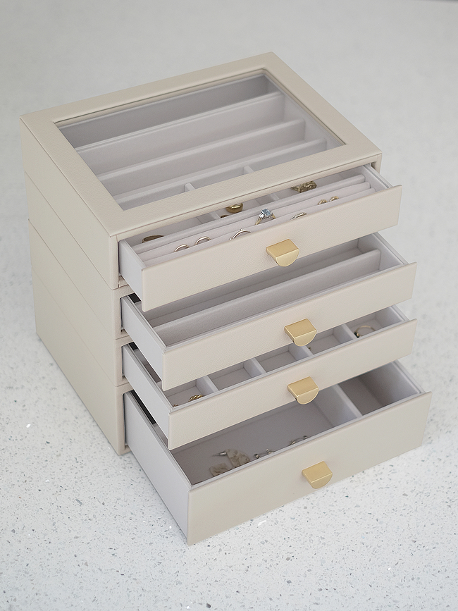 Stackers Jewellery box classic taupe with 4 drawers