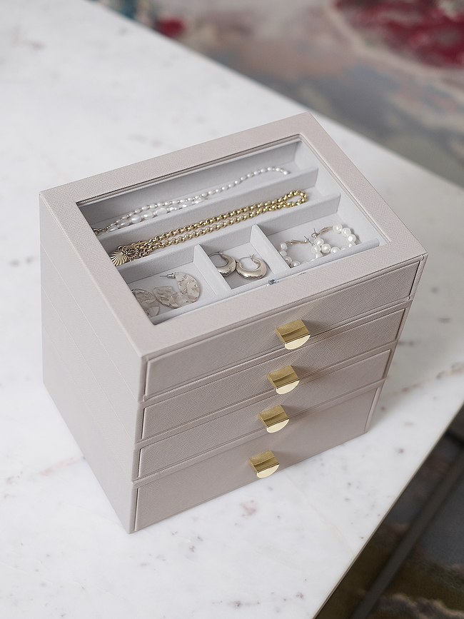 Stackers Jewellery box classic taupe with 4 drawers