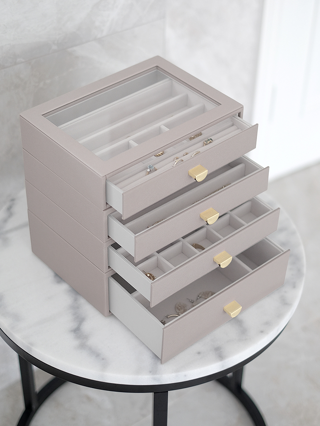 Stackers Jewellery box classic taupe with 4 drawers