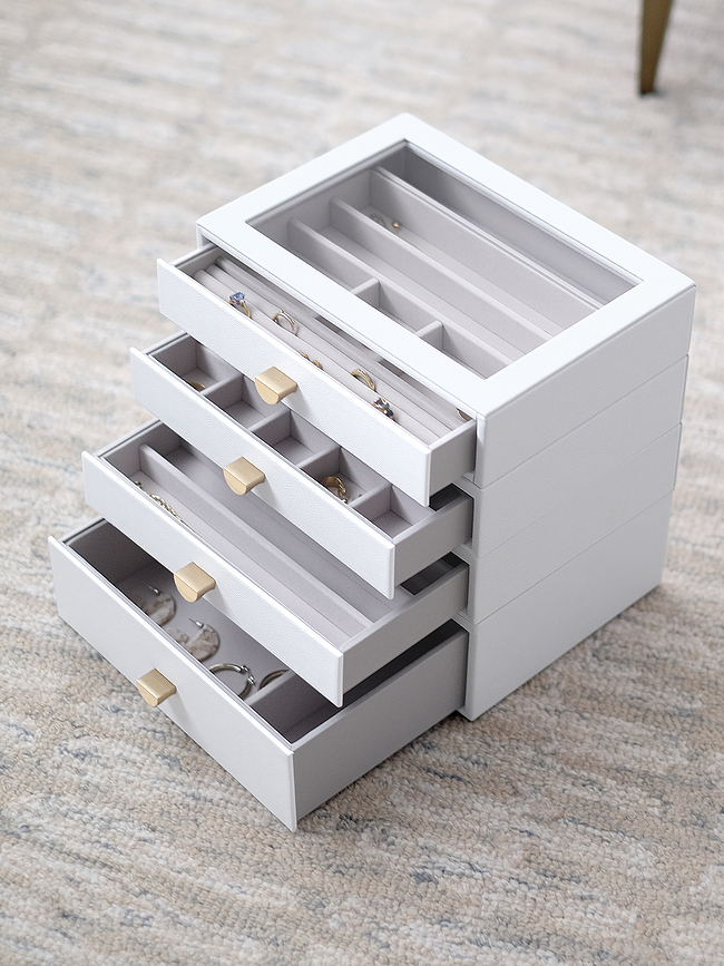 Stackers Jewellery box classic taupe with 4 drawers