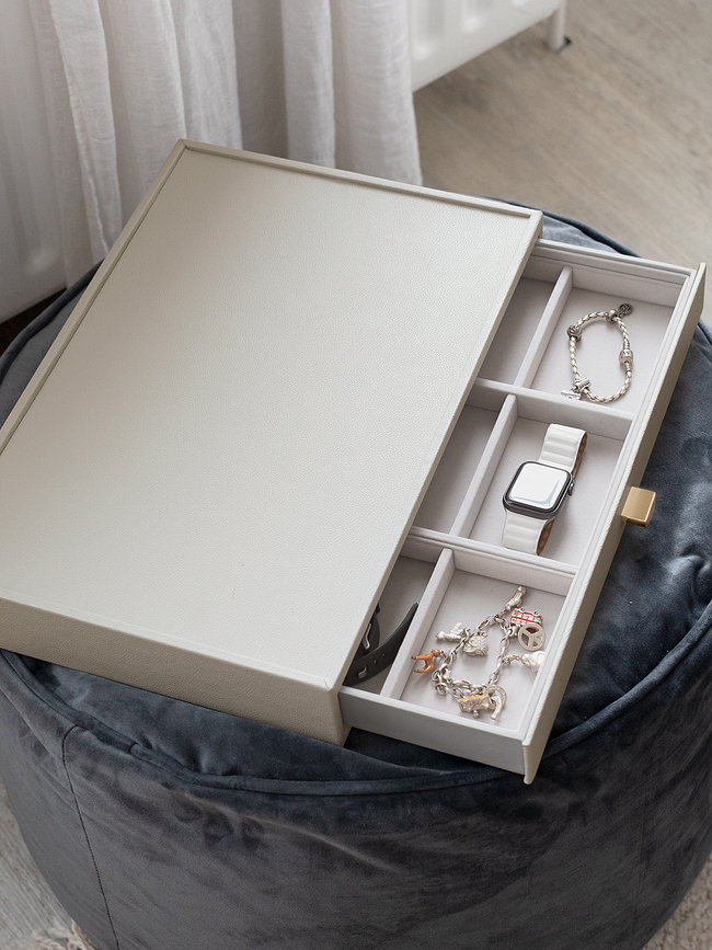 Stackers Jewellery box supersize 9 chambers taupe with drawer
