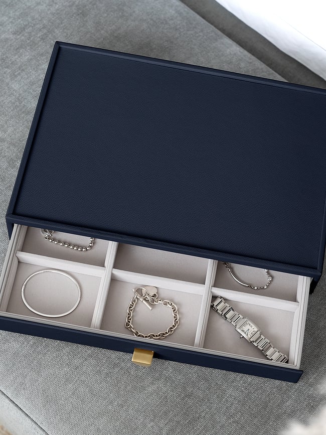Stackers Jewellery box supersize 9 chambers taupe with drawer