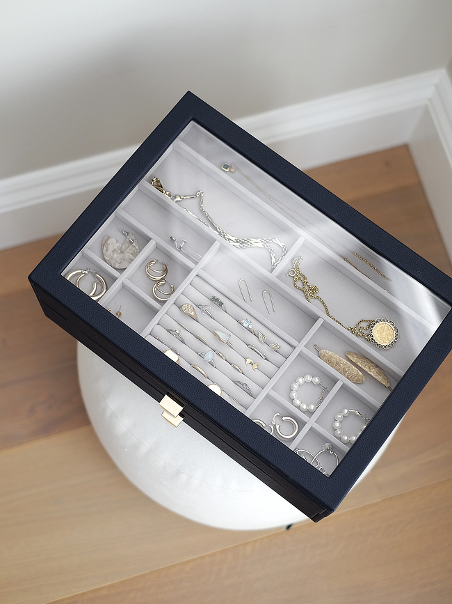 Stackers Pebble Jewellery box supersize stone grey with 2 drawers