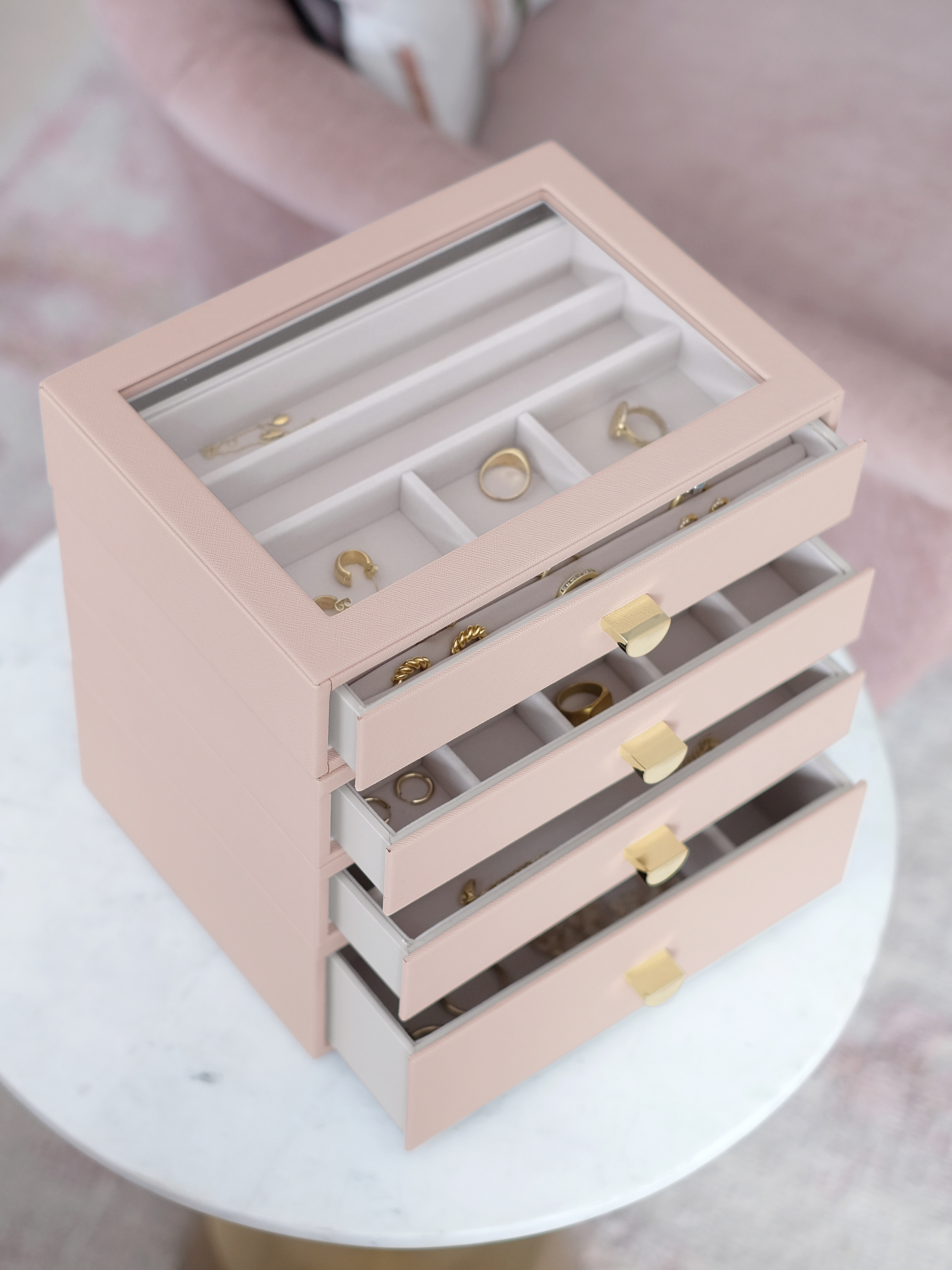 Stackers Blush Pink Mini Jewellery Box - Set of 2