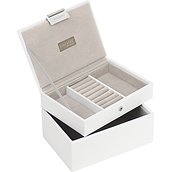 Stackers Jewelry box mini double white and beige