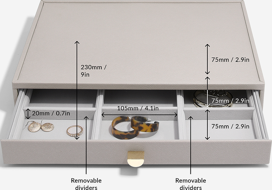 Stackers Κουτί Κοσμημάτων Υπερμεγέθες, τετραπλό, με 3 συρτάρια, ταουπέ