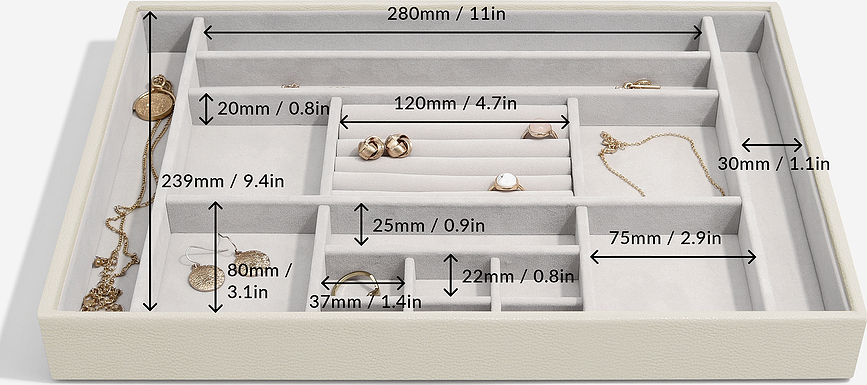 Stackers Κουτί κοσμημάτων υπερμεγέθες, 16 θέσεων, γκρι της πέτρας
