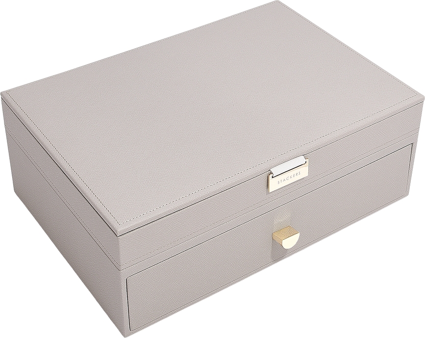 Stackers Κουτί Κοσμημάτων διπλό, πολύ μεγάλο, με συρτάρι, ανοιχτό ροζ