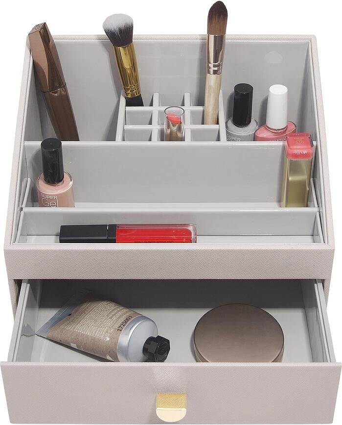 Stackers Kosmetik-Organizer classic open taupe mit Schublade