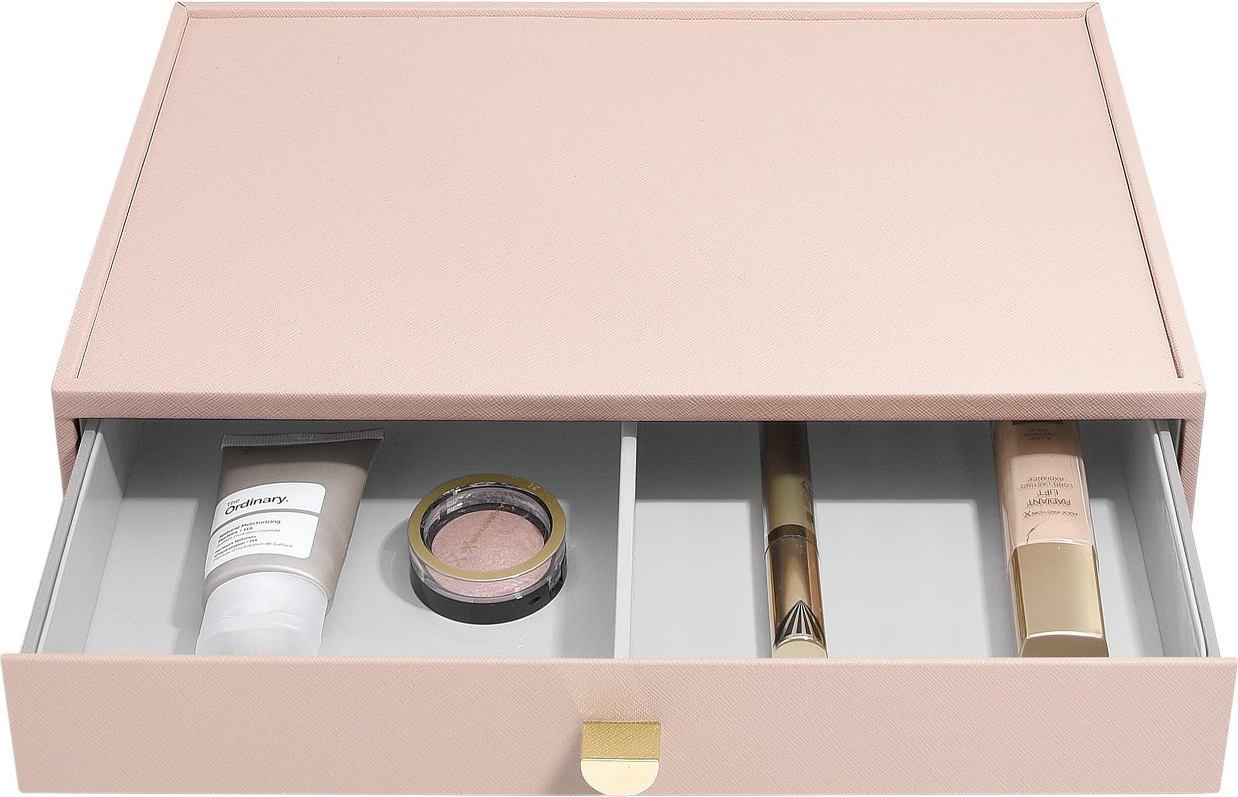 Stackers Kosmetik-Organizer supersize rosa mit Schublade mit Maßstab