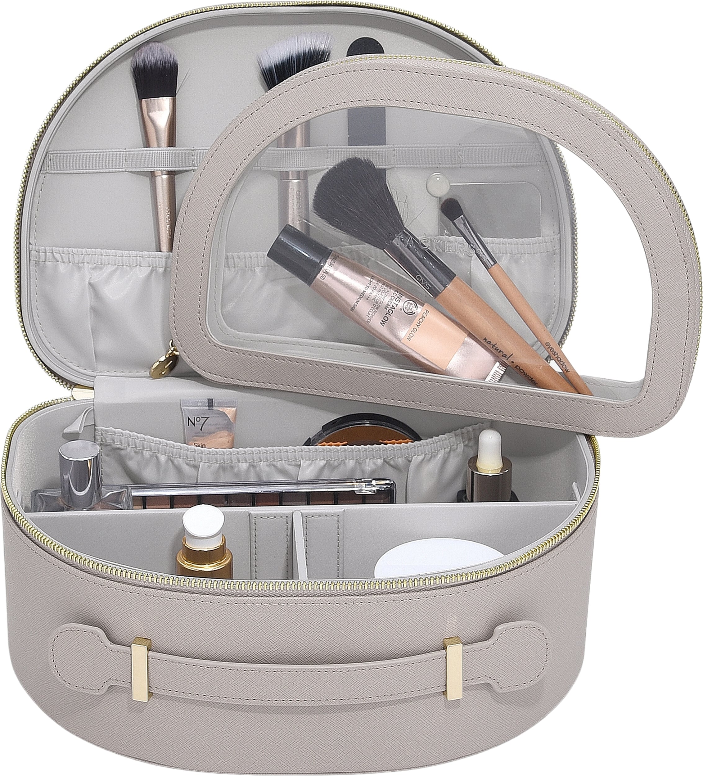 Stackers Kosmetiktasche mit Griff, beige, 2-teilig