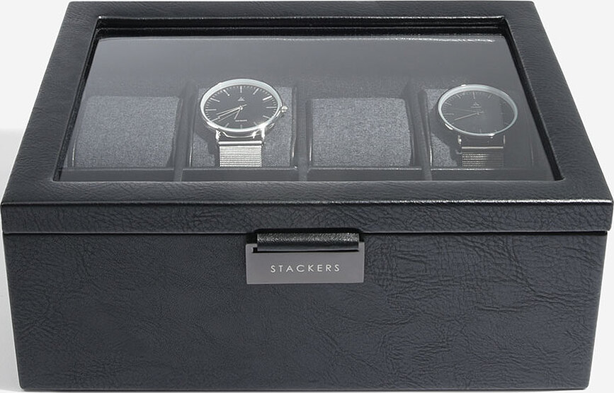 Stackers Κουτί για Ρολόγια, με οκτώ θήκες, μαύρο