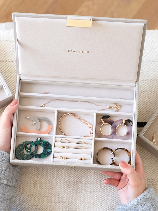 Stackers Κουτί Κοσμημάτων διπλό, κλασικό, taupe