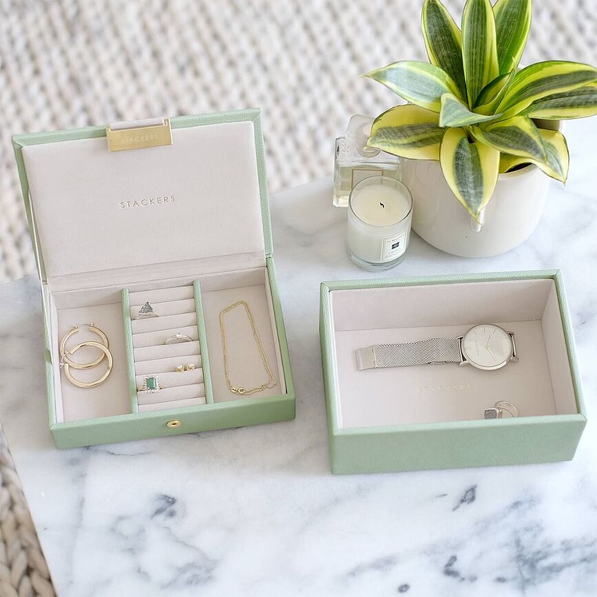 Stackers Kutija za nakit dvostruka mini sivo-bež
