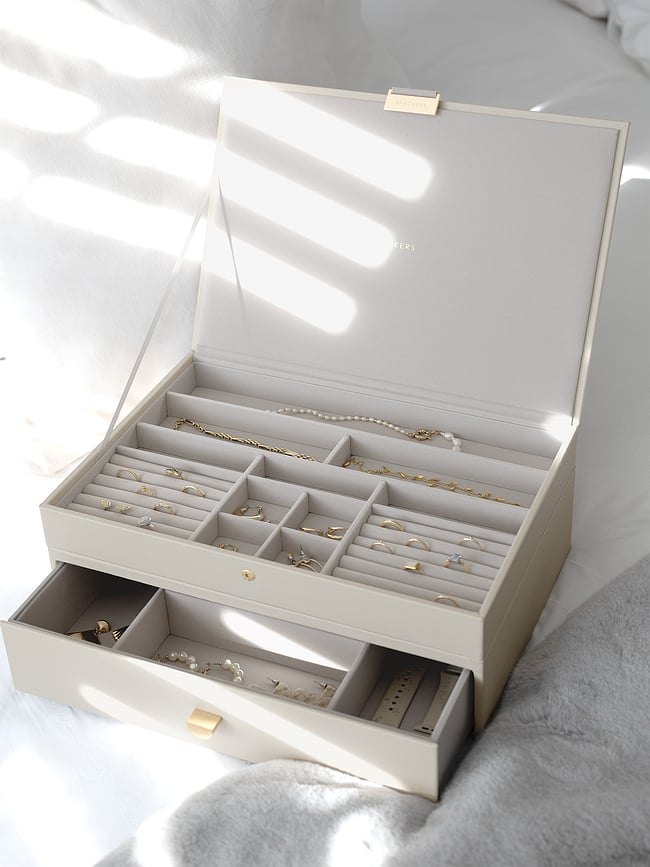 Stackers Kutija za Nakit dvostruka super velika svijetloružičasta s ladicom