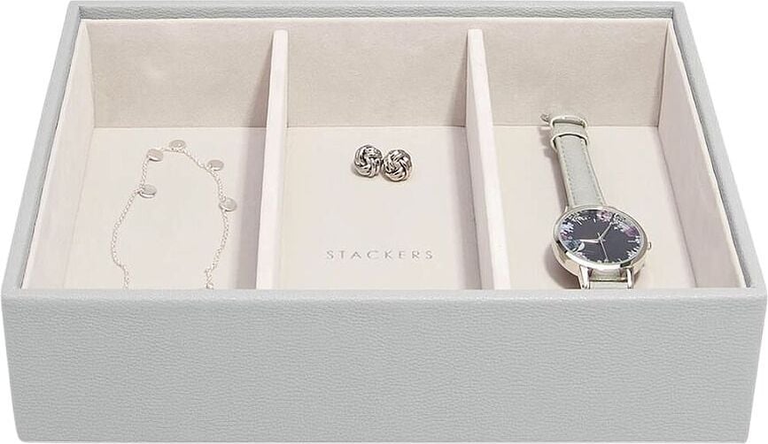 Stackers Kutija za nakit klasična s 3 pretinca kameno siva