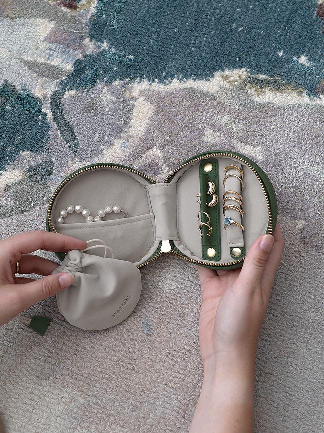 Stackers Kutija za Nakit putna okrugla smaragdna