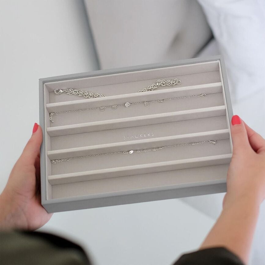 Stackers Kutija za Nakit classic s pet pretinaca baršunasta taupe