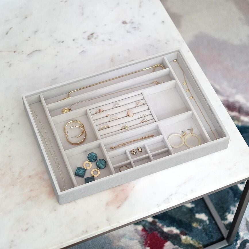 Stackers Kutija za nakit s 16 pretinaca velika taupe