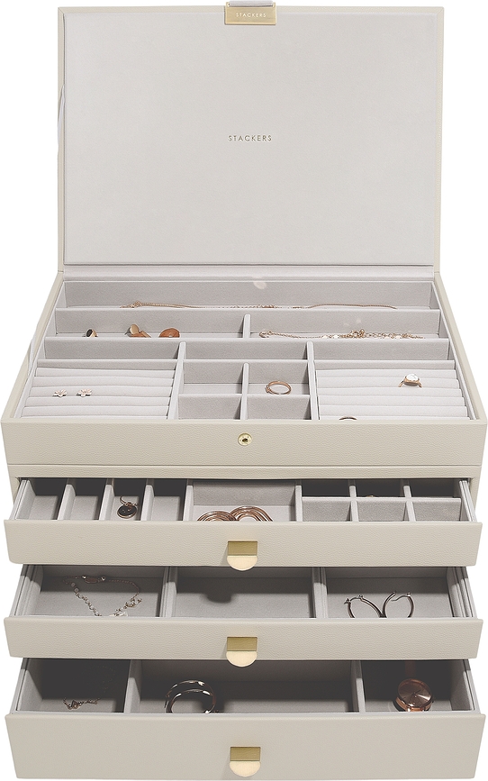 Stackers Kutija za Nakit Super Size četverostruka svijetlobež s 3 ladice