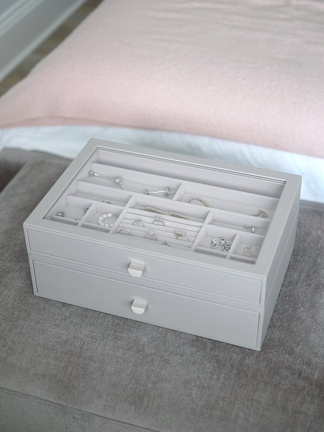 Stackers Pebble Kutija za nakit supersize s 2 ladice kameno siva