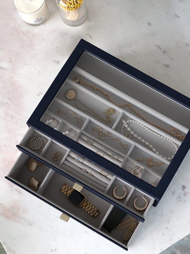 Stackers Pebble Kutija za nakit supersize s 2 ladice kameno siva