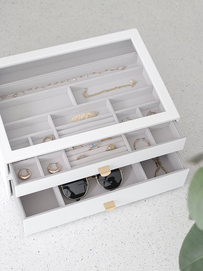 Stackers Pebble Kutija za nakit supersize s 2 ladice kameno siva