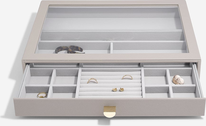 Stackers Pebble Kutija za nakit supersize s 2 ladice kameno siva