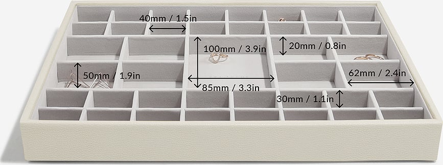 Stackers Kutija za Nakit supersize s 41 pretincem baršun taupe