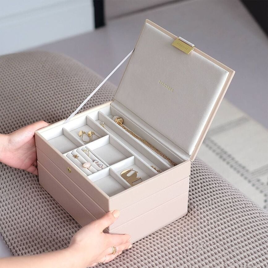 Stackers Classic Kutija za Nakit trostruka taupe