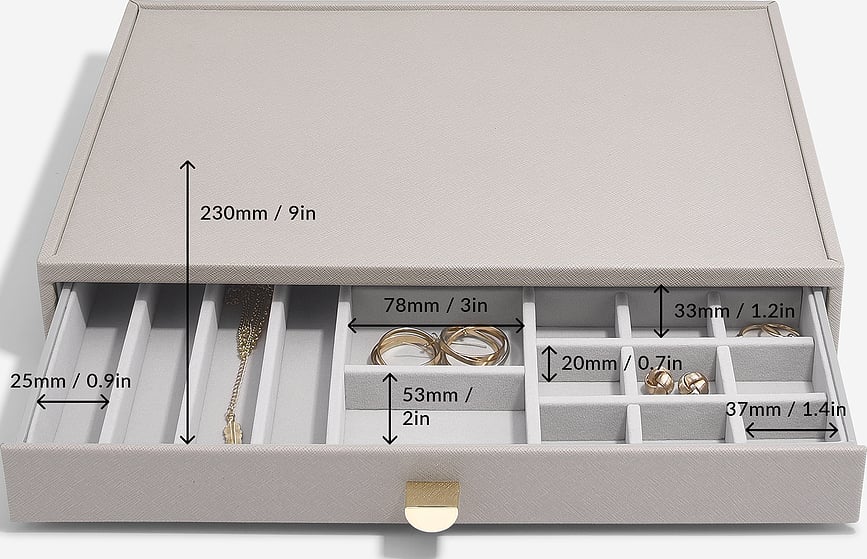 Stackers Kutija za Nakit trostruka supersize s 2 ladice taupe