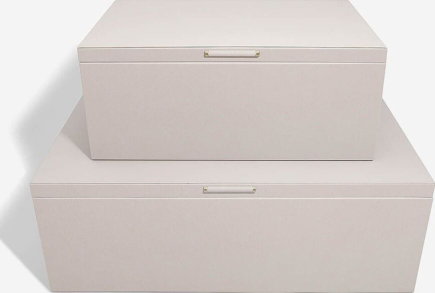 Stackers Pebble Kutije za Pohranu s 3 pretinca svijetlobež 2 kom.