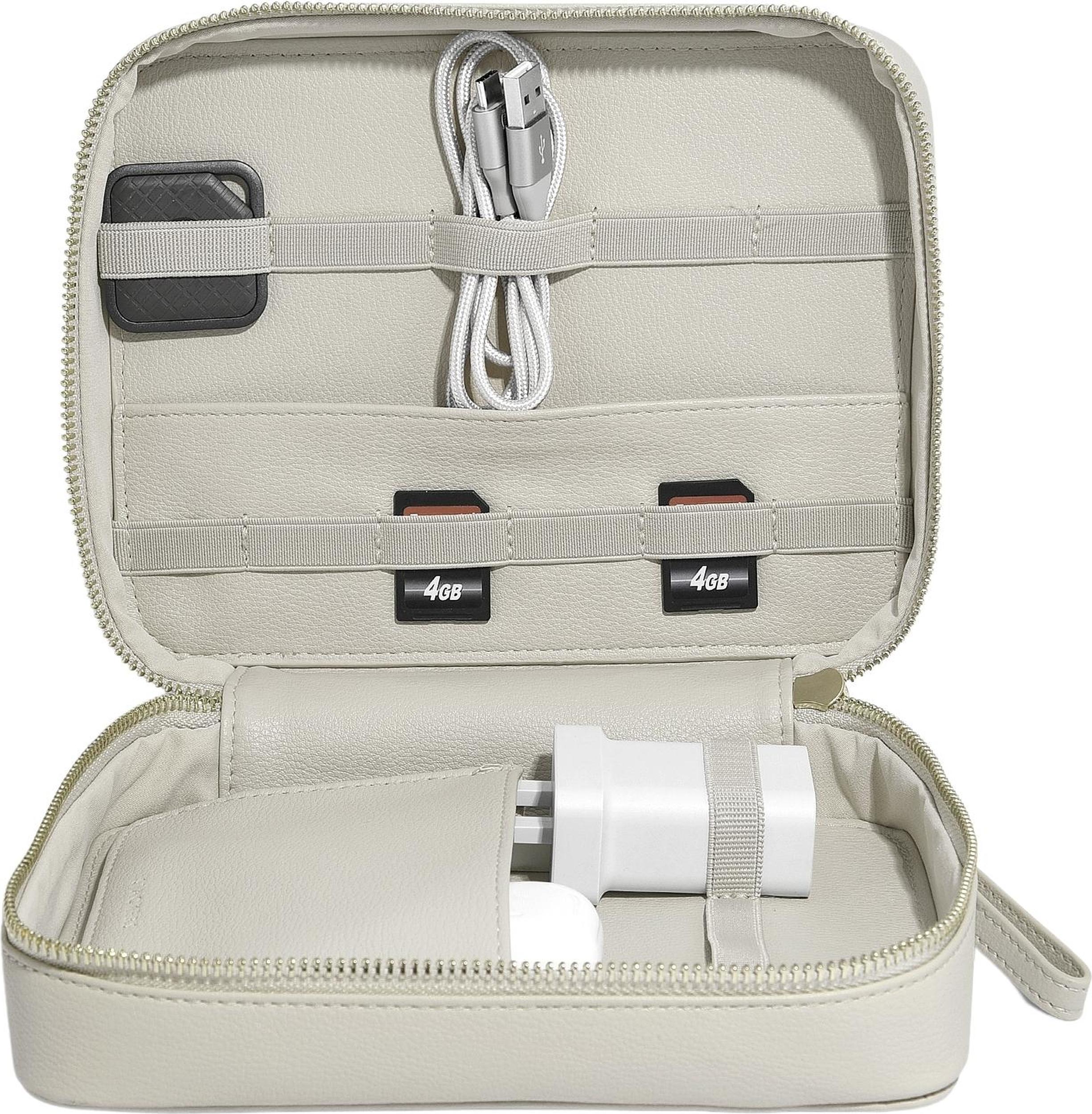 Stackers Ladegerät und Kopfhörer Etui hellbeige