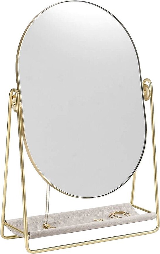 Stackers Miroir avec organisateur à bijoux, taupe et doré