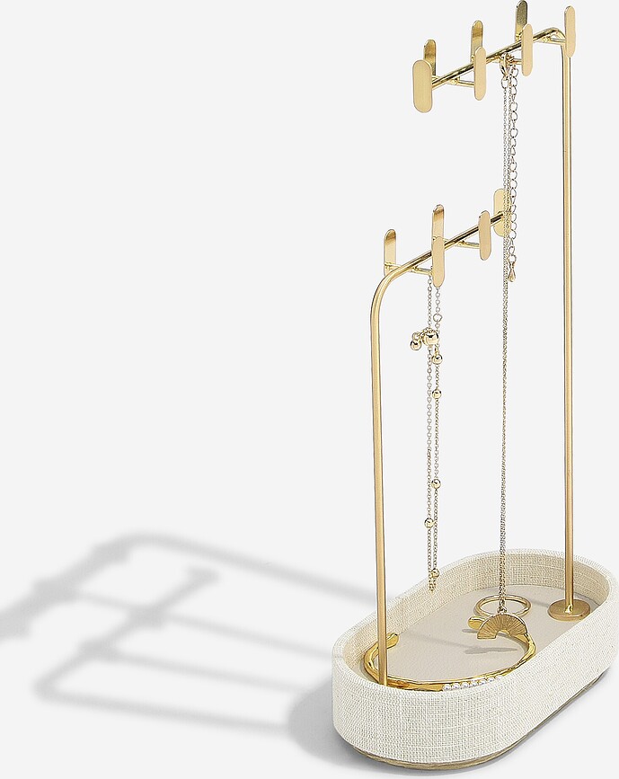 Stackers Multi-Hook Présentoir à Bijoux, beige clair, en lin