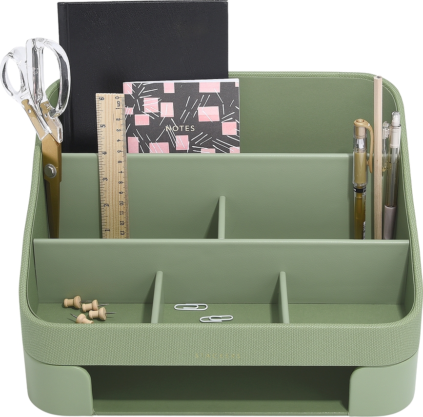 Stackers Namizni organizator s predelkom za pisma in dokumente, 25 x 33 cm, pistacijev, 2 kosa