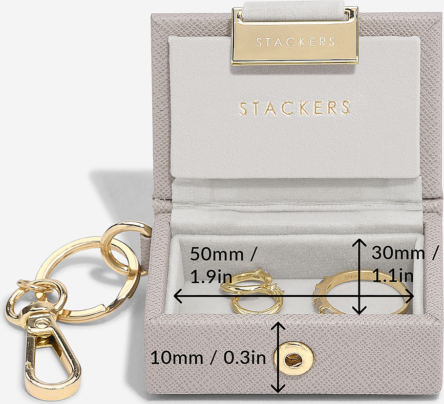 Stackers Nano in Bauble Obesek za ključe, siv, v darilni embalaži