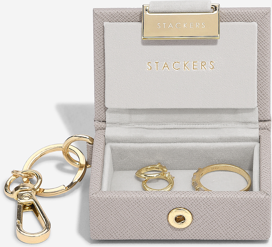 Stackers Nano in Bauble Obesek za ključe, siv, v darilni embalaži