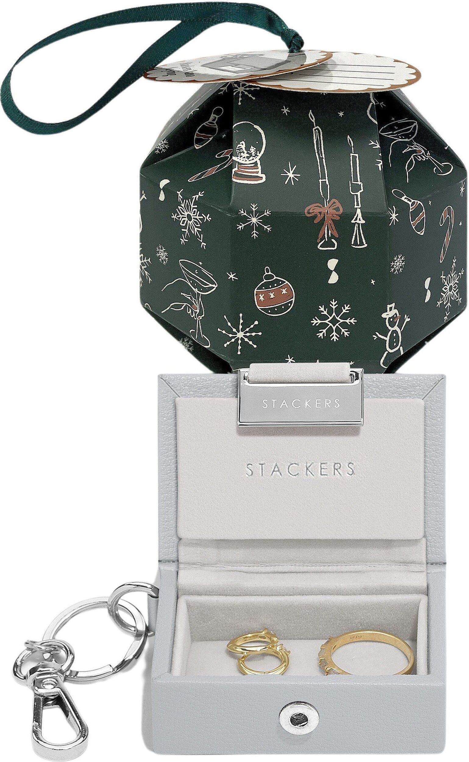 Stackers Nano in Bauble Schlüsselanhänger grau in Geschenkverpackung