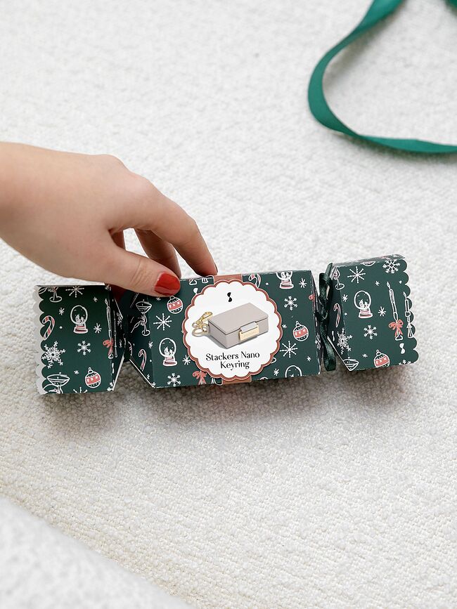 Stackers Nano in Cracker Porte-Clés, gris, avec coffret cadeau