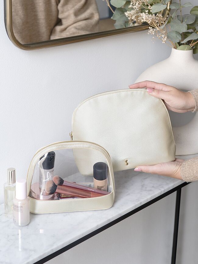 Stackers Nested Kozmetične torbice, biserne, 2 kosa