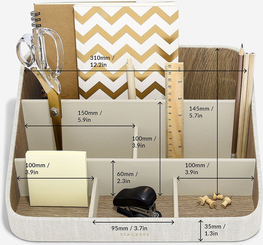 Stackers Organisateur de Bureau, beige clair, en lin